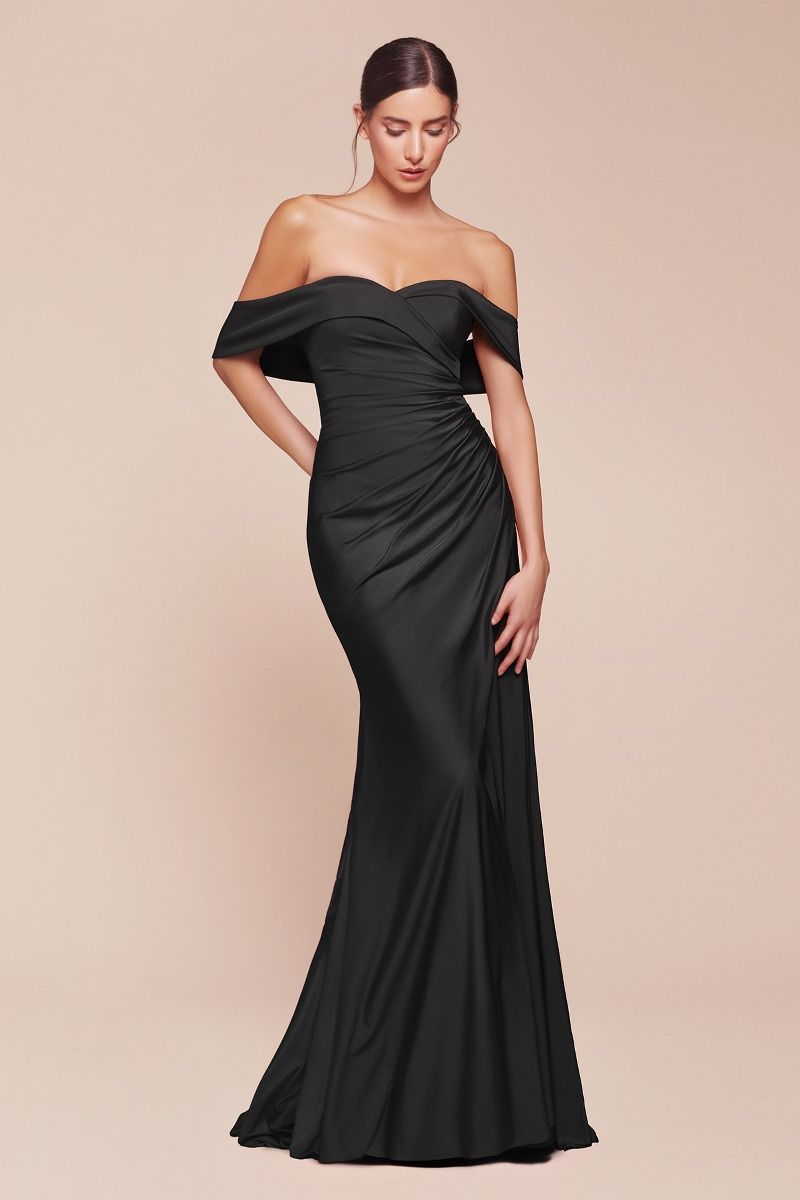 Off The Shoulder Stretch Spandex Dress-3