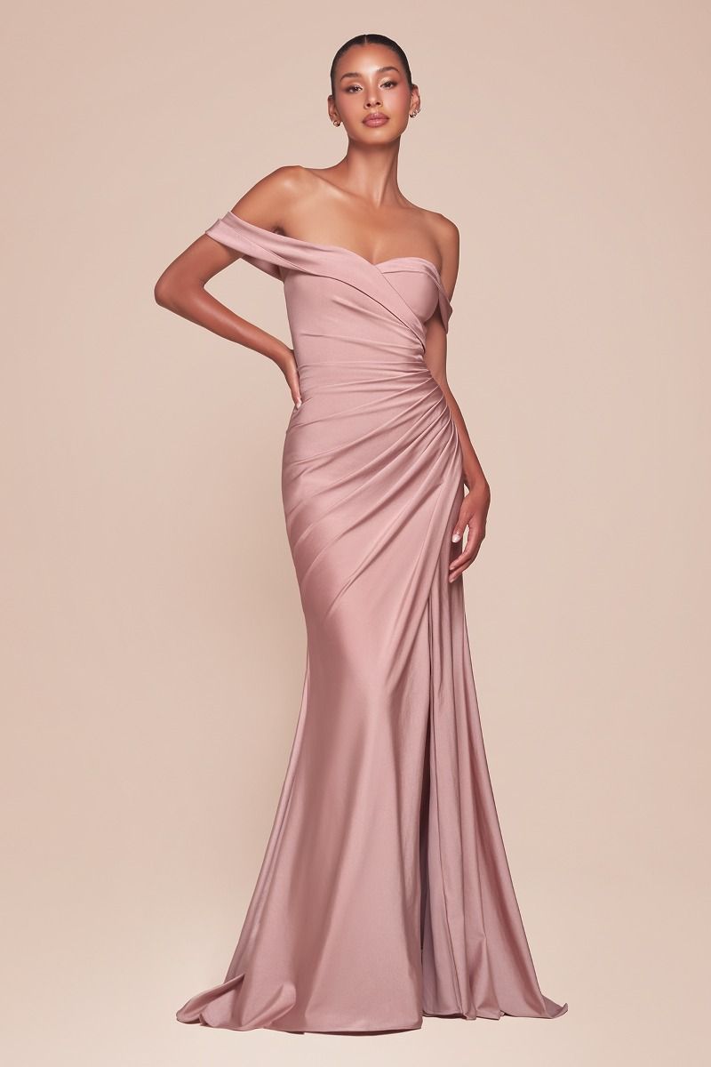 Off The Shoulder Stretch Spandex Dress-5