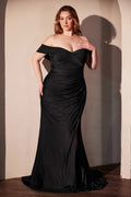 Stretch Spandex Off The Shoulder Curve Dress-0