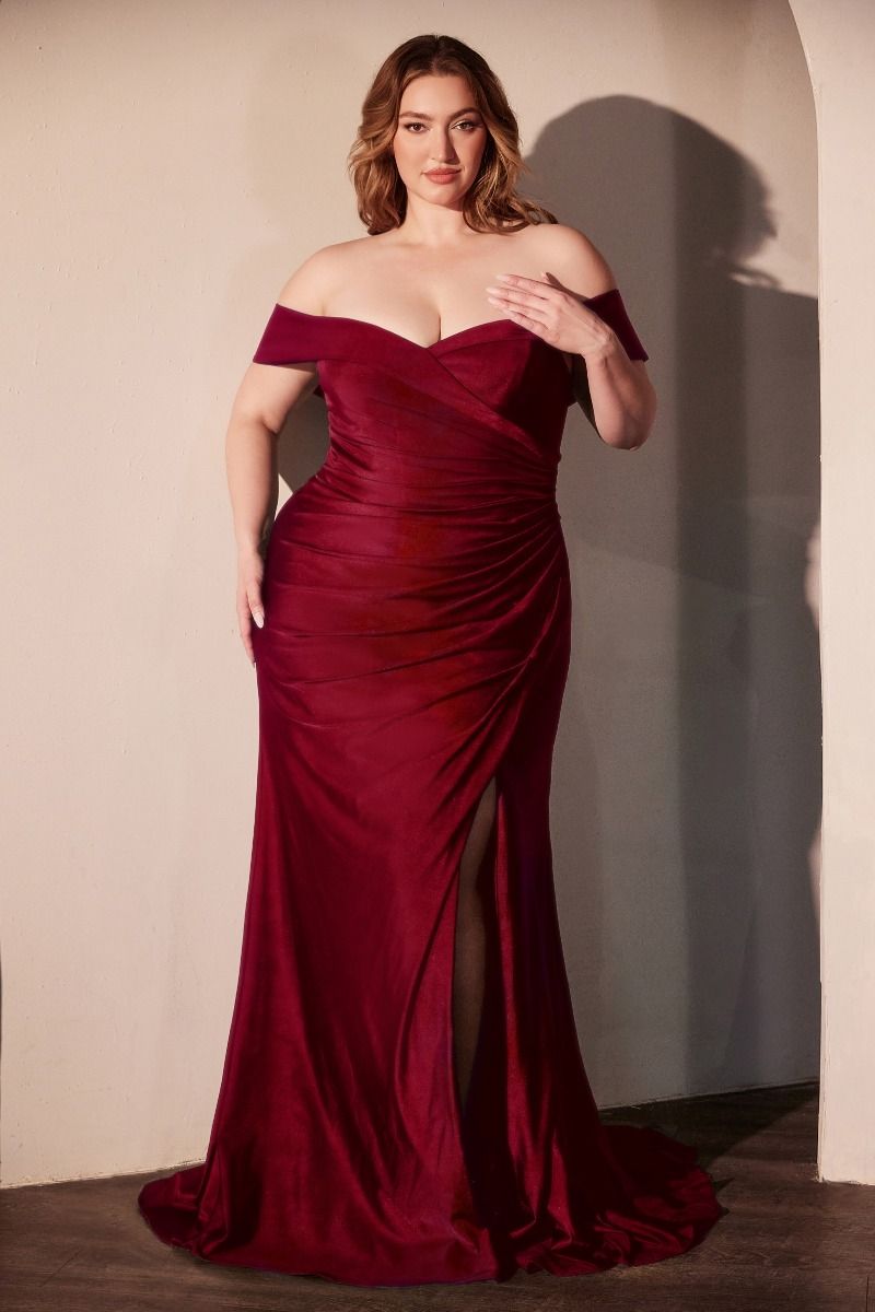 Stretch Spandex Off The Shoulder Curve Dress-0