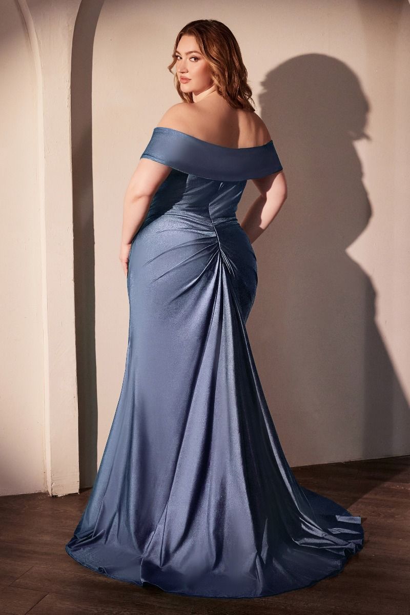 Stretch Spandex Off The Shoulder Curve Dress-3