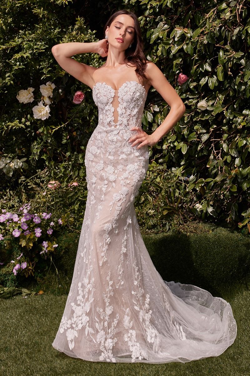 Fit & Flare Lace Contrast Bridal Gown-1