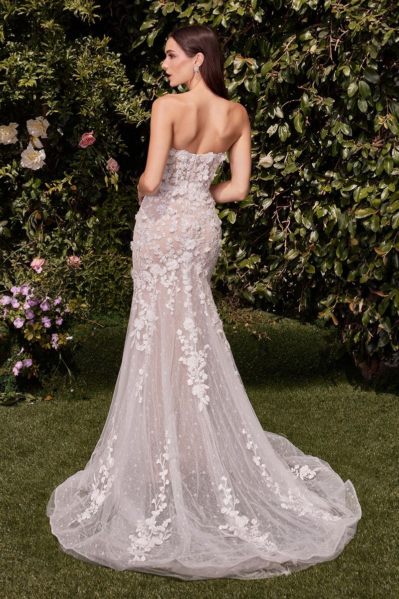 Fit & Flare Lace Contrast Bridal Gown-2