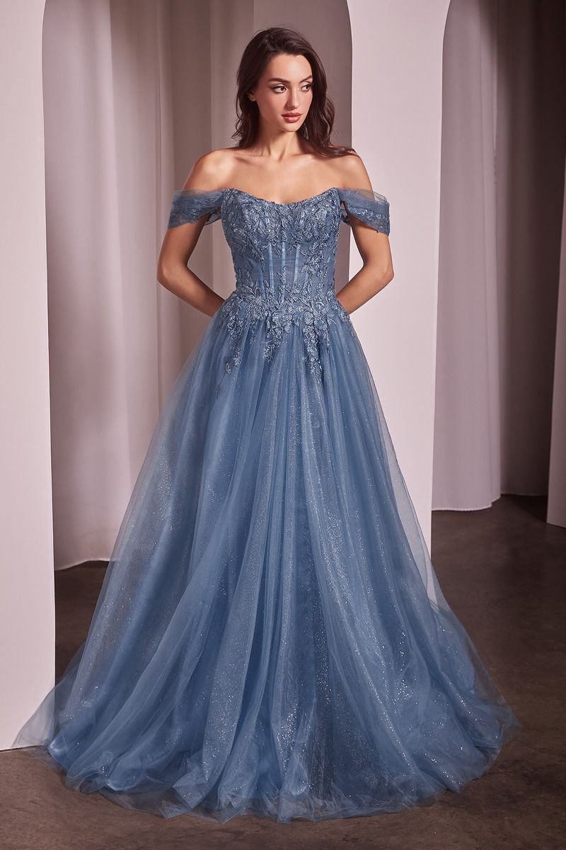 Off The Shoulder A-Line Ball Gown-4