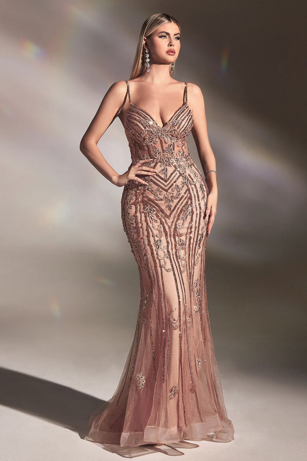 Fitted Beaded Mermiad Gown-4