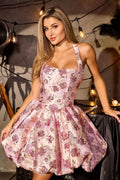 Cocktail Dress a Sculpted Halter Neckline and a Voluminous Skirt-0