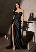 Fitted Dress With Sweetheart Neckline And Strapless Sculpted Bodice Adorned With Dimensional Floral Beads-0