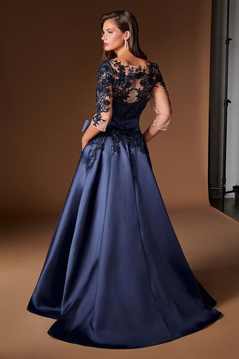 Lace Long Sleeve Mother Of The Bride Ball Gown-2