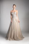 Beaded Lace Bodice Tulle Ball Gown-0
