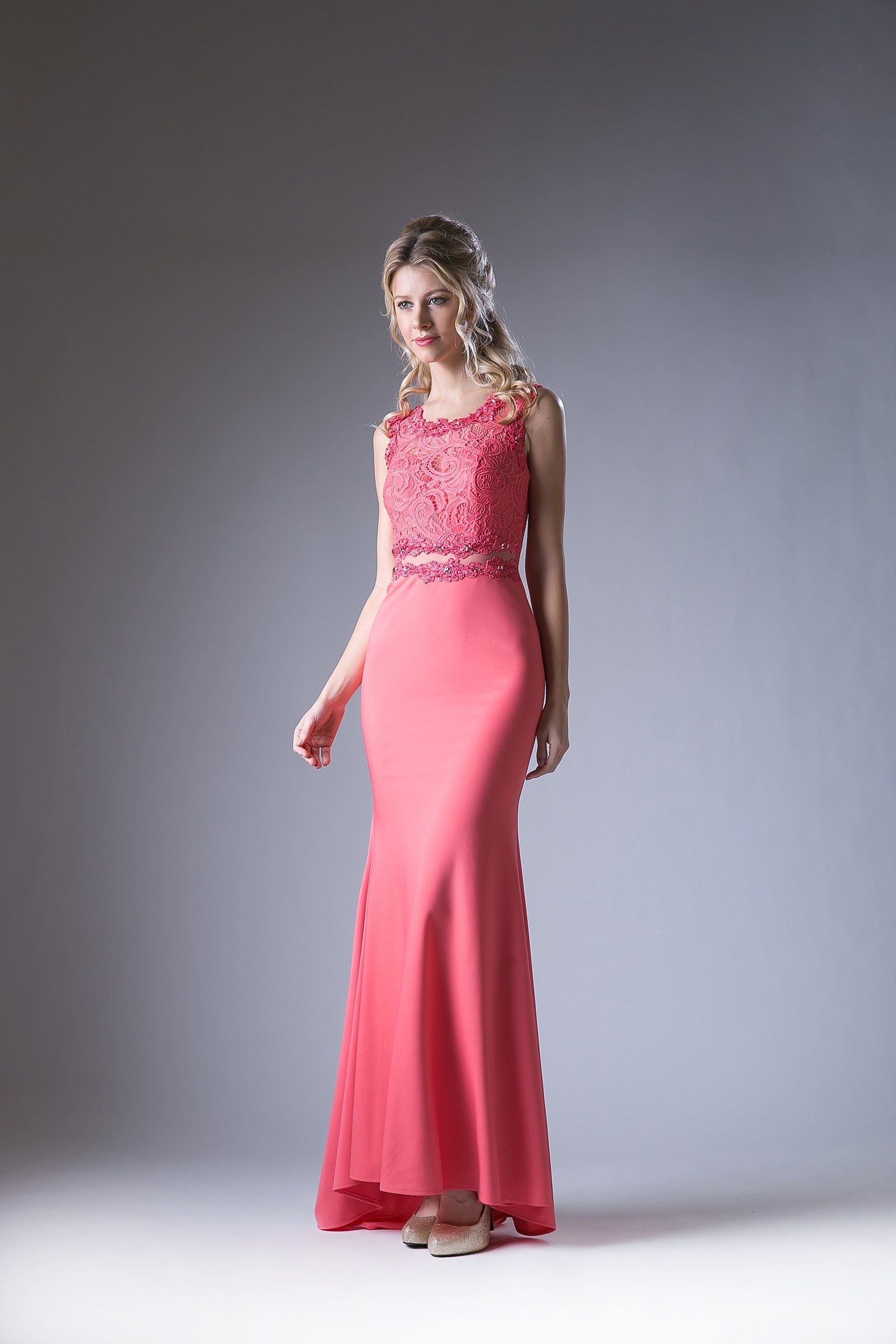 Fitted Gown With Lace Bodice-3
