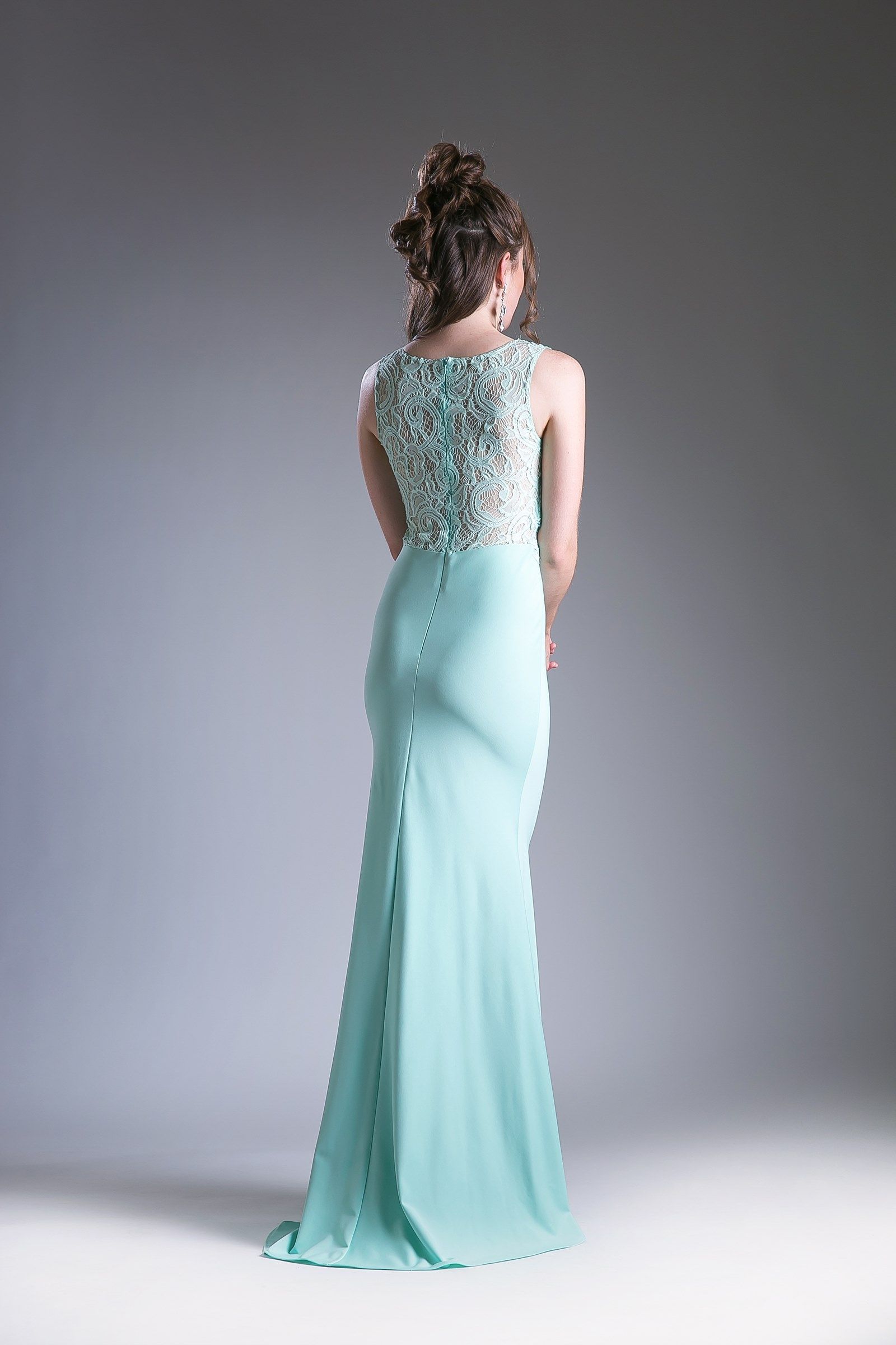 Fitted Gown With Lace Bodice-4