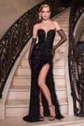 Strapless Sequin Dress-0
