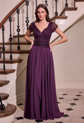 A-Line Chiffon Beaded Gown-3