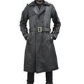 Men’s Black Leather Trench Coat