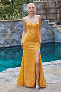 Fitted Sequin Bodice Dress-0
