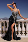 Fitted Crystal & Satin Bodycon Dress-5