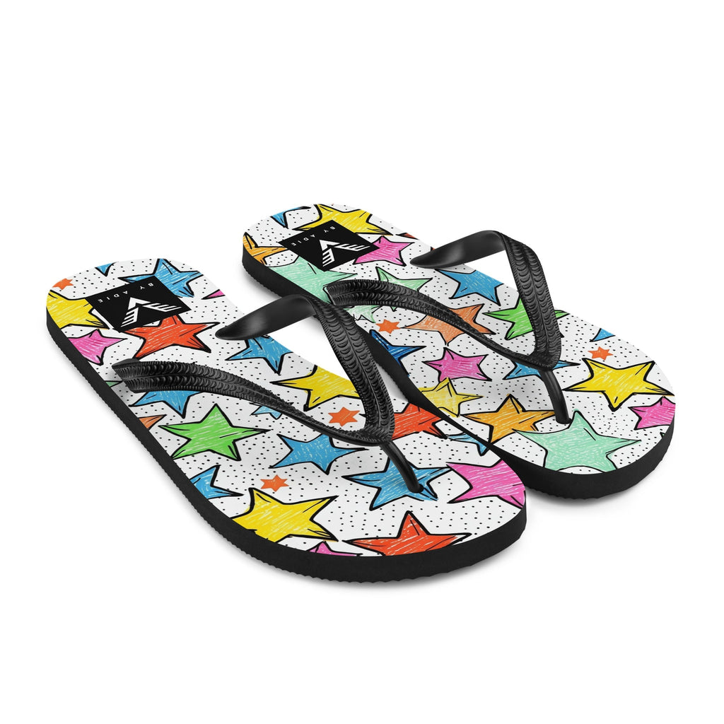 Colourful Star Doodle Flip Flops