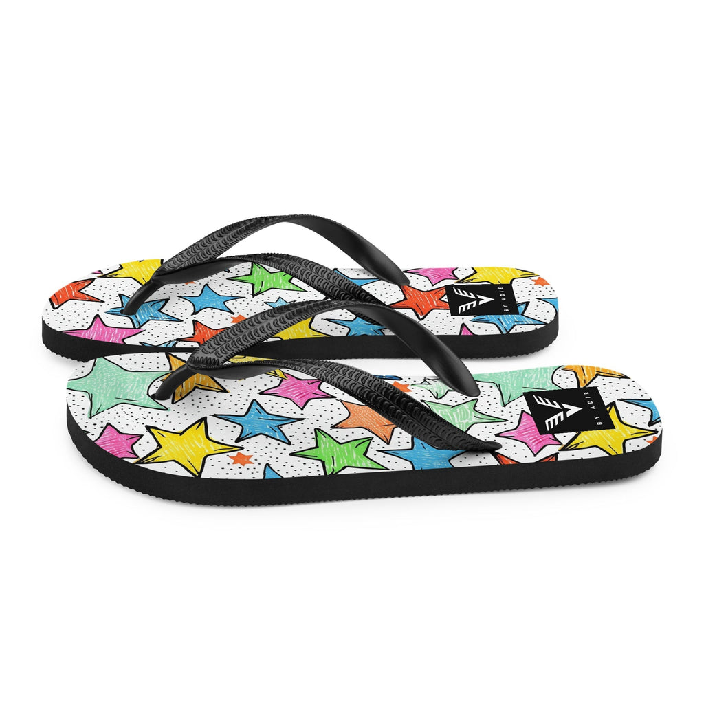 Colourful Star Doodle Flip Flops
