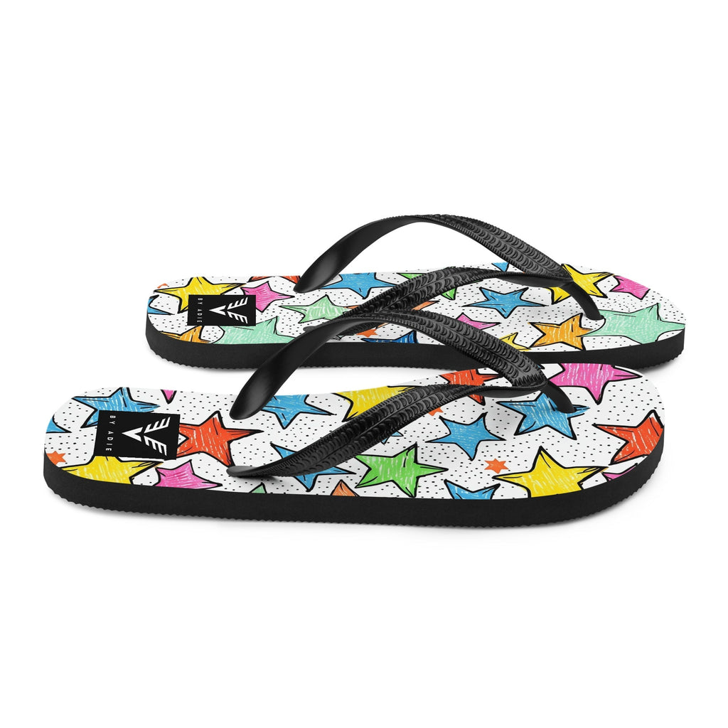 Colourful Star Doodle Flip Flops