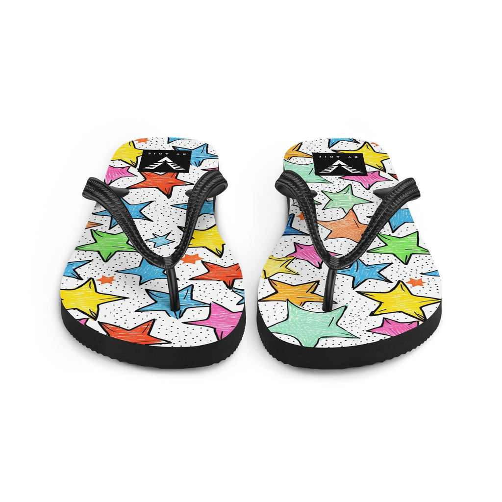 Colourful Star Doodle Flip Flops