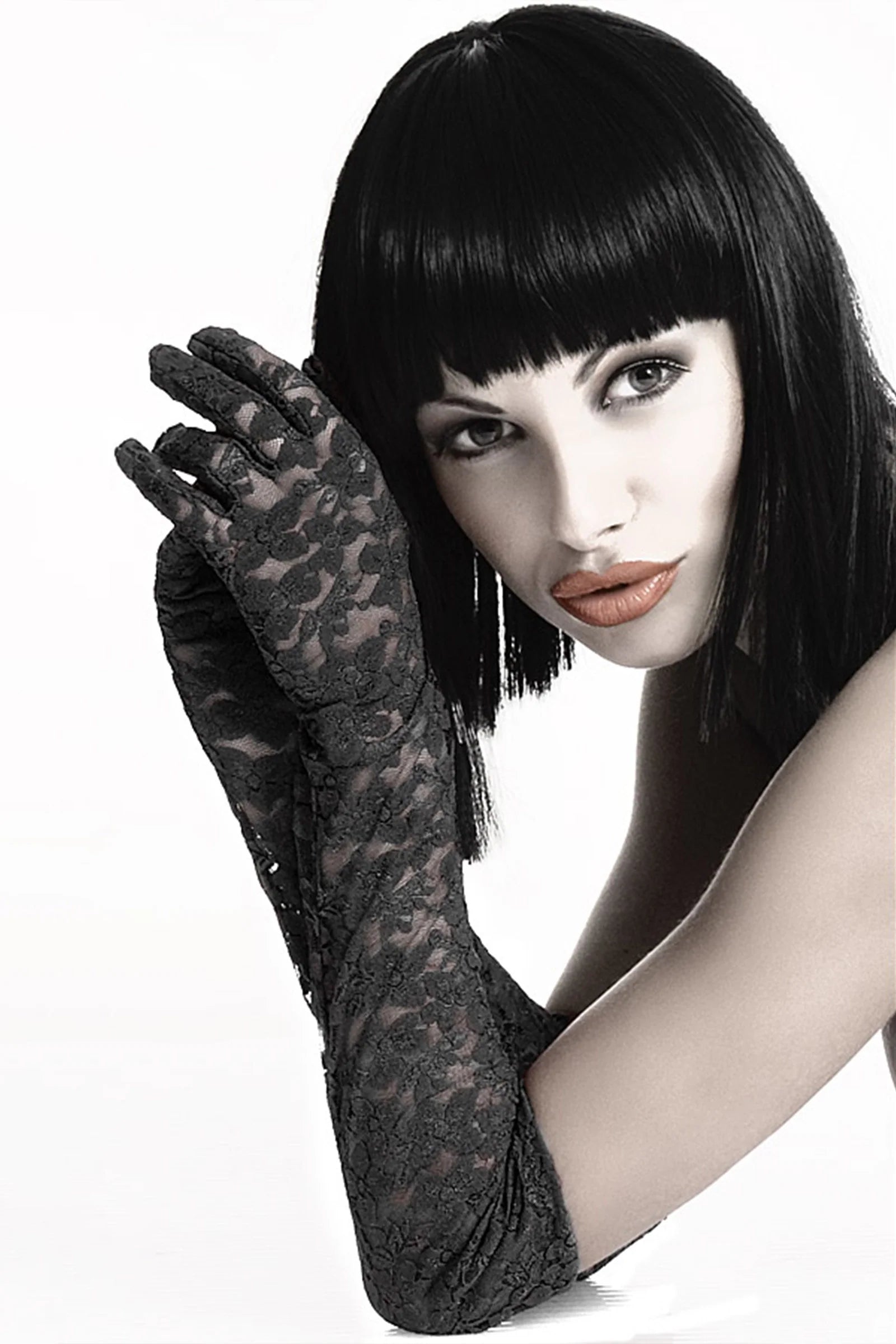 Sheer Lace Long Gloves Chilrose Velvet Whisper-0