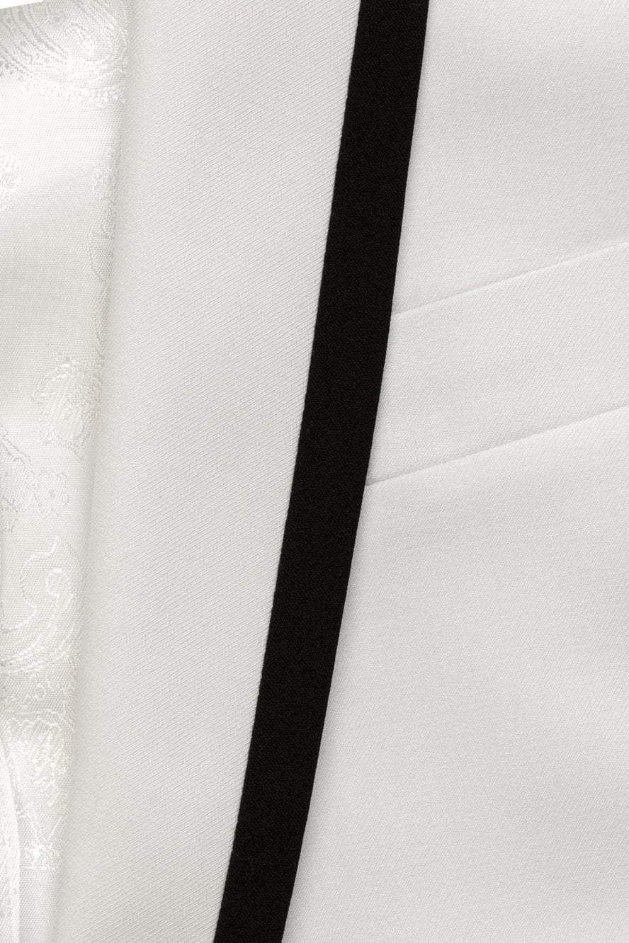 "Crew" White Tuxedo Jacket Shawl (Separates)-2