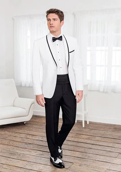 "Xavier" White Tuxedo Jacket-4