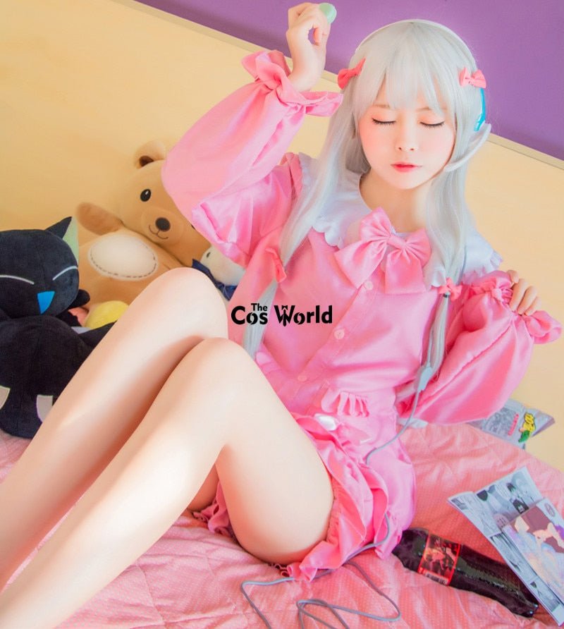 Cute Pajamas Nightgown Sleepwear Tops Pants Uniform Outfit Anime Cosplay Costumes-2