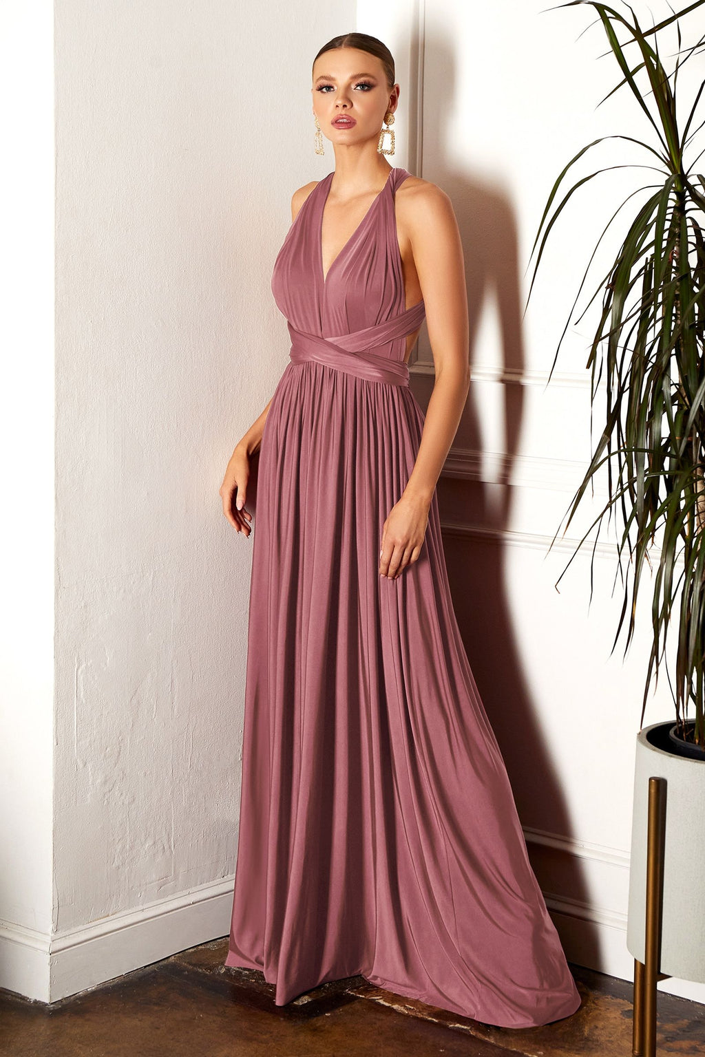 A-line dress with versatile neckline and multiple tie options-4
