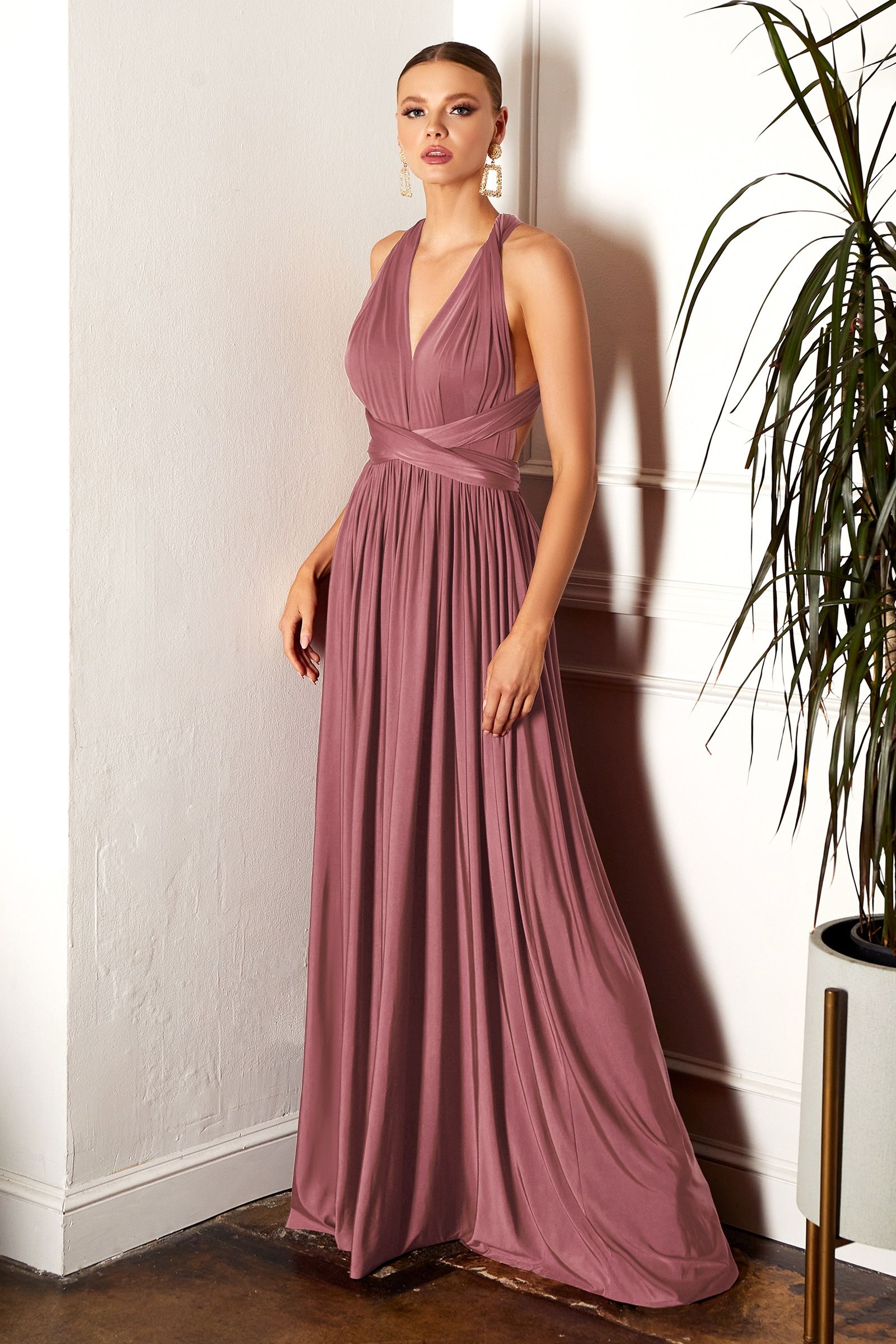 A-line dress with versatile neckline and multiple tie options-4