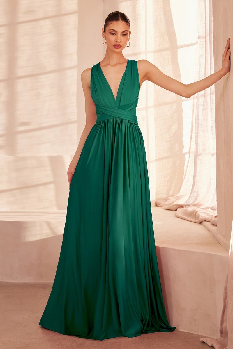 A-line dress with versatile neckline and multiple tie options-5