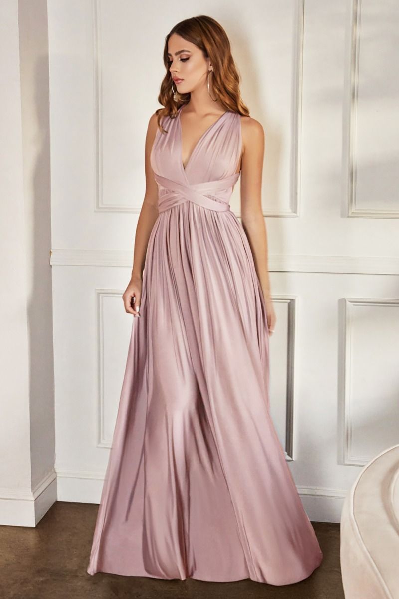 A-line dress with versatile neckline and multiple tie options-5