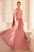 A-line dress with versatile neckline and multiple tie options-6