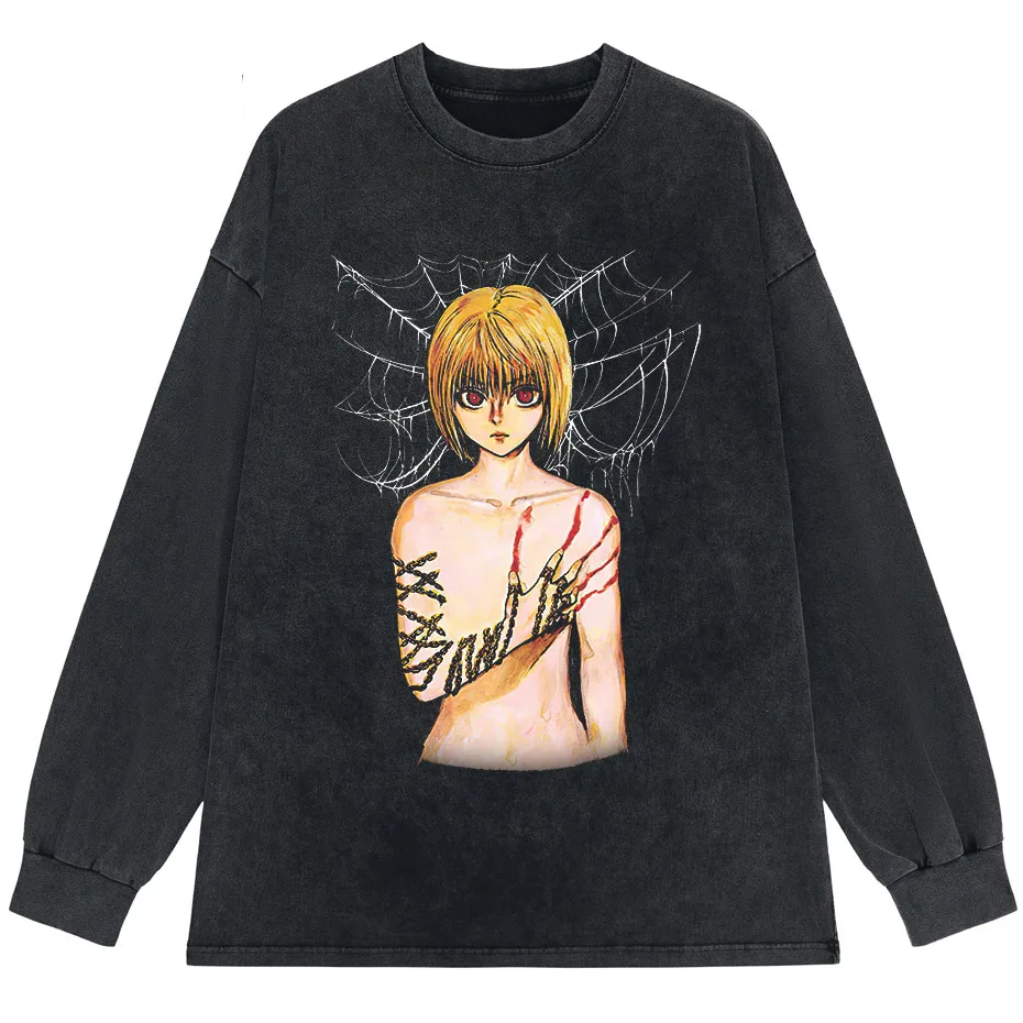 Men's Hip Hop Streetwear Anime Graphic T-Shirt Oversized Cotton Tee-1