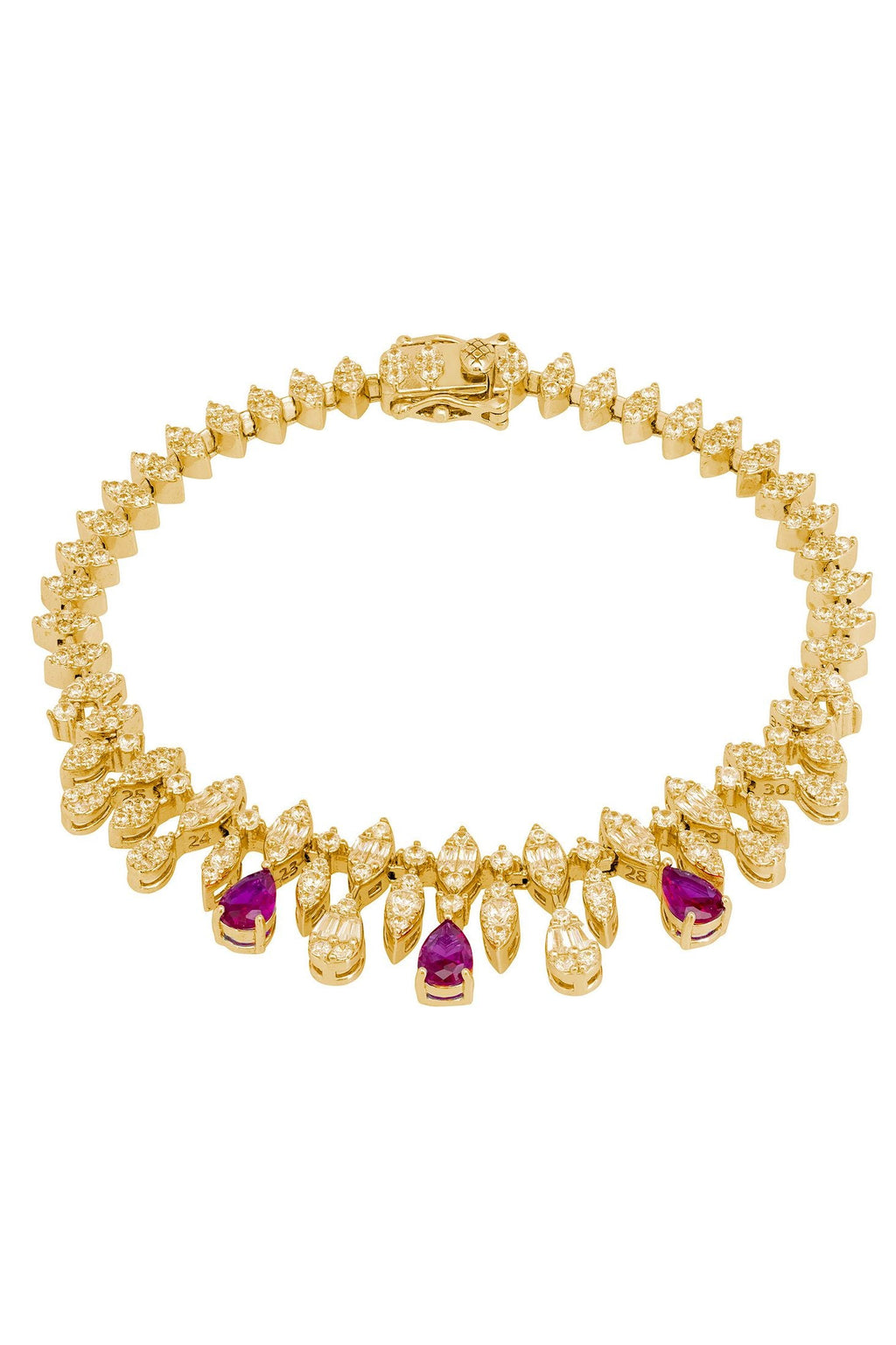 Duchess Ruby Tennis Bracelet Gold