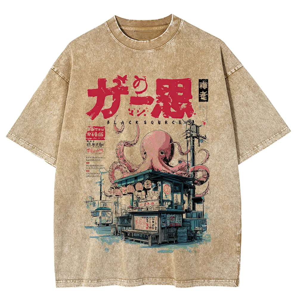 Japanese Takoyaki Graphic T-Shirt Oversized Anime Streetwear Tee-2
