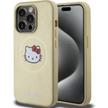 Hello Kitty MagSafe Kitty Head iPhone 15 Pro Max Keménykeretes bőr telefon tok - Gold-0