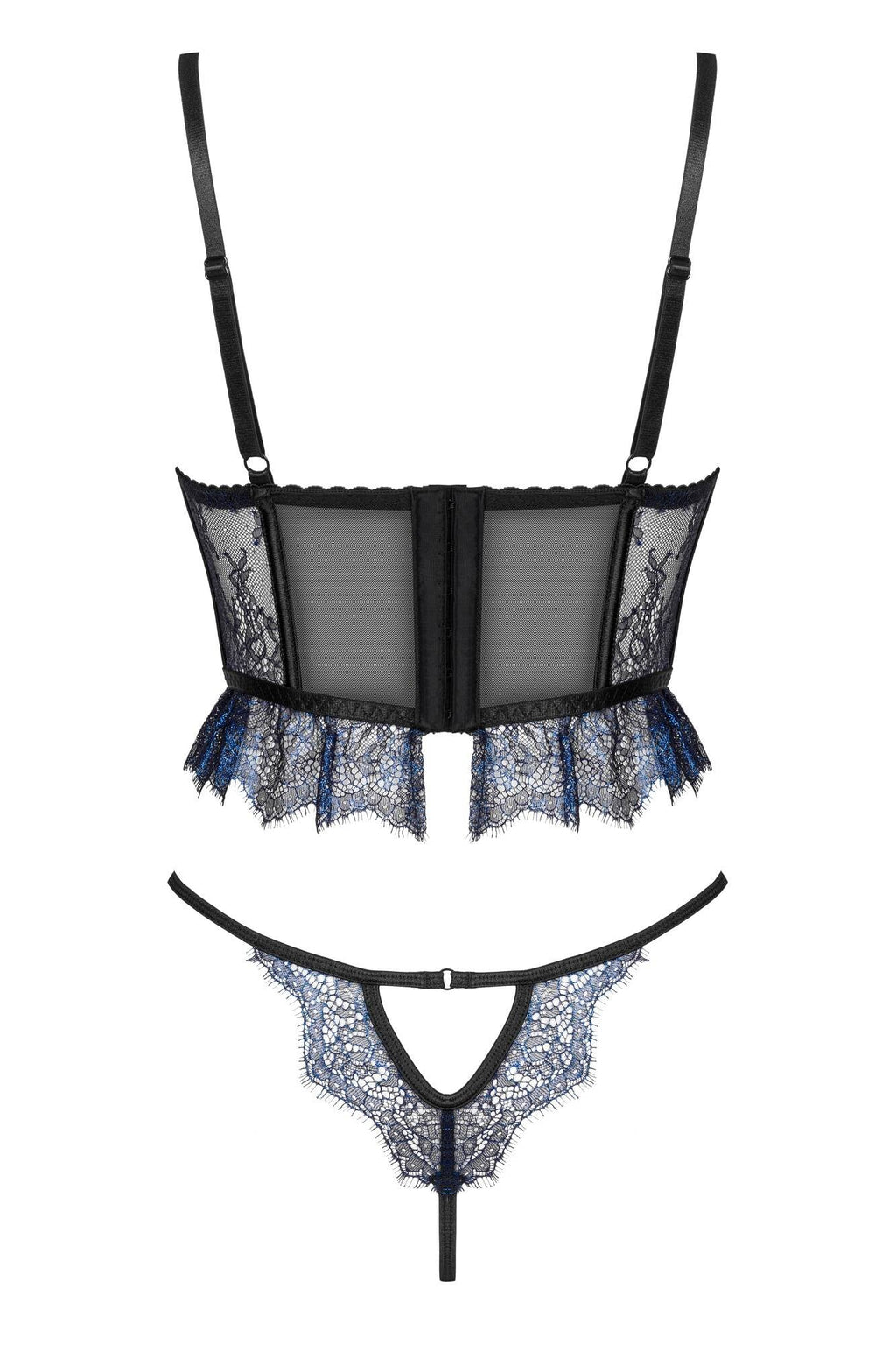 Sheer Lace Longline Bra & Sexy String Beauty Night Saphira-4