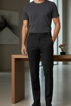 "Ethan" Black Super 150's Luxury Viscose Blend Suit Pants-3