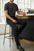 "Ethan" Black Super 150's Luxury Viscose Blend Suit Pants-5