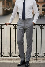 "Ethan" Heather Grey Super 150's Luxury Viscose Blend Suit Pants-0