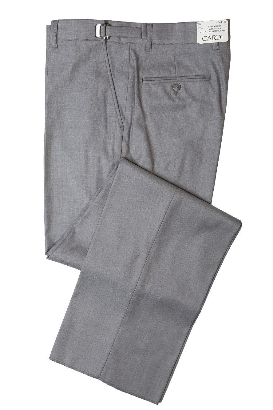 "Ethan" Heather Grey Super 150's Luxury Viscose Blend Suit Pants-2