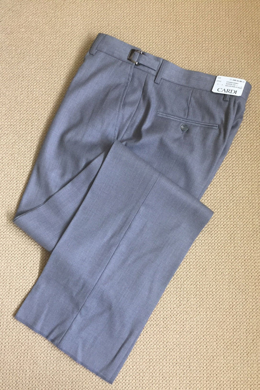 "Ethan" Heather Grey Super 150's Luxury Viscose Blend Suit Pants-3