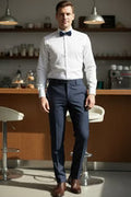 "Ethan" Navy Super 150's Luxury Viscose Blend Suit Pants-0