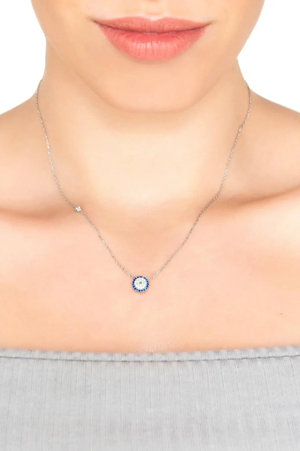 Evil Eye Necklace Silver