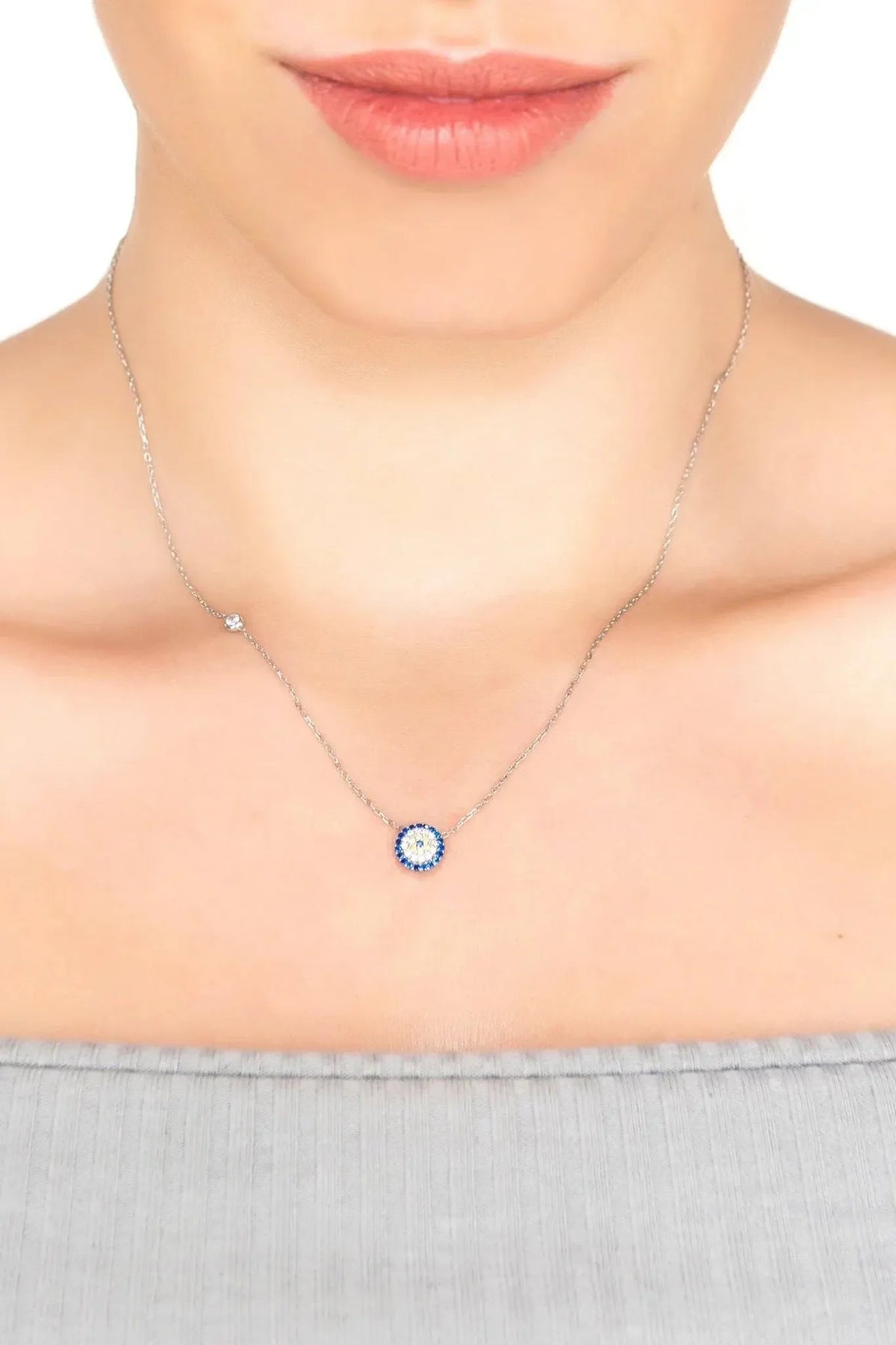 Evil Eye Necklace Silver