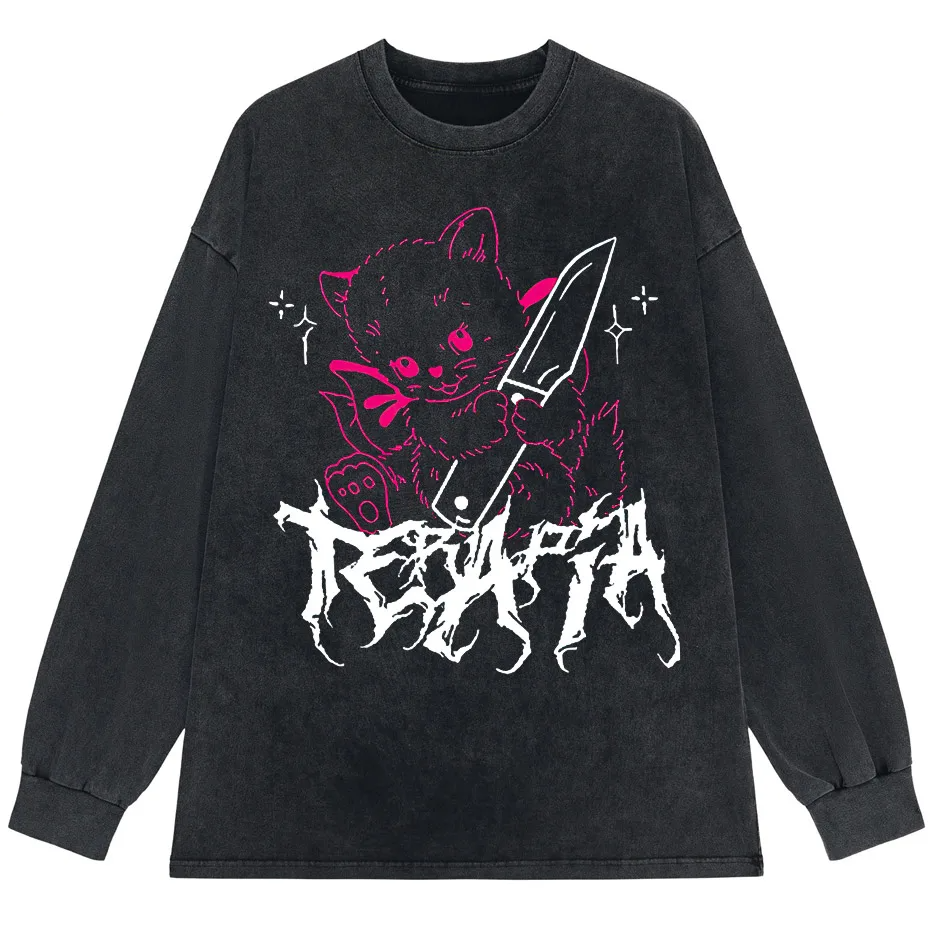 Men's Cute Anime E-Girl Kawaii T-Shirt Vintage Harajuku Streetwear Loose Fit-1