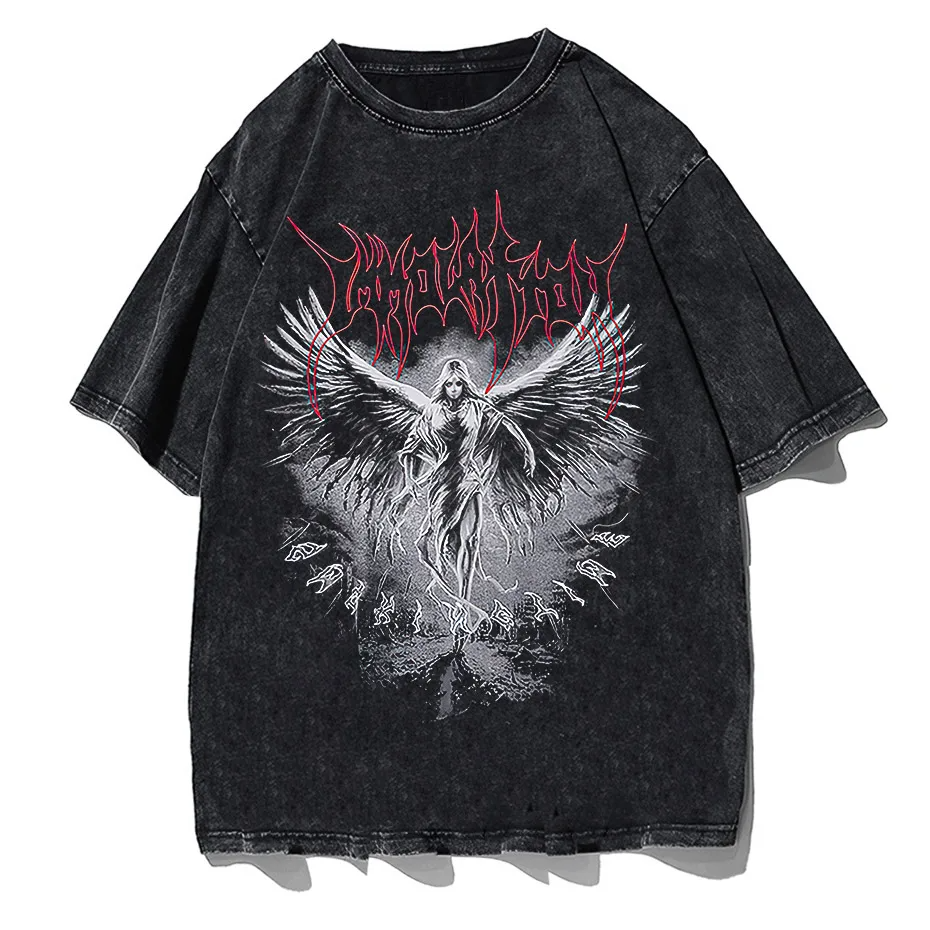 Y2k Gothic Punk Style Men T Shirt Clothes Harajuku Oversized T-shirt Top Tee High Street Hipster Summer Streetwear Anime Clothes-0
