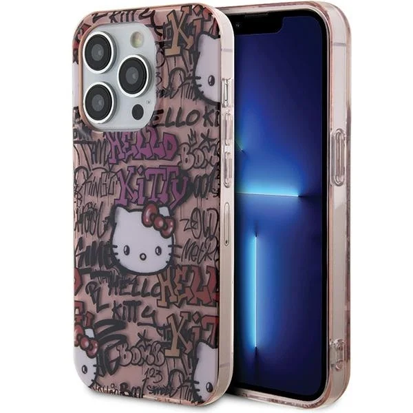 Zadní Kryt Hello Kitty pro Apple iPhone 14 Pro růžová Hello Kitty (HKHCP14LHDGPTP)-0