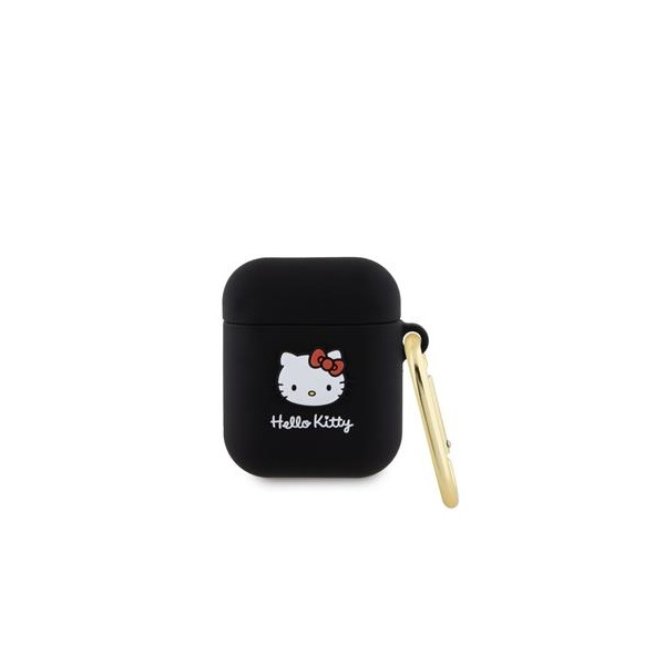Hello Kitty 3D Kitty Head Airpods 1 / 2 Szilikon tok - Fekete-0